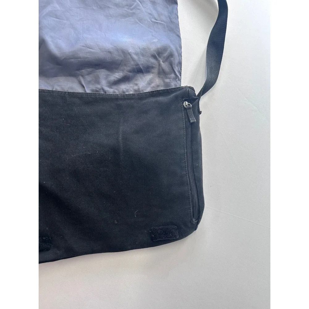 Gap Messenger Bag Unisex Medium Black Canvas Crossbody Flap Pocket